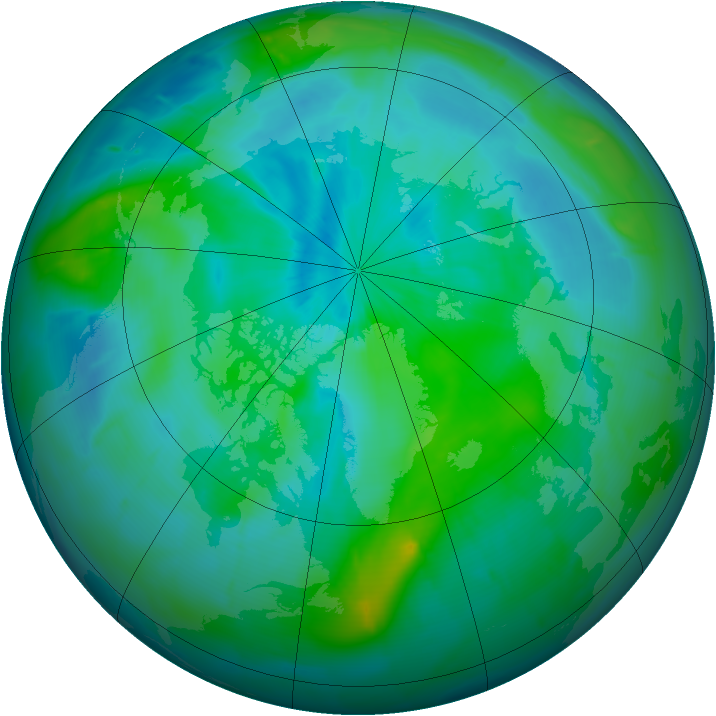 Arctic ozone map for 10 September 2009